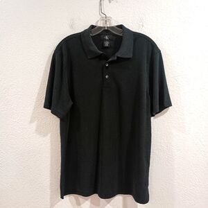 Calvin Klein Men's Textured Black Polo Shirt
